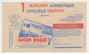 Postal cheque cover France 1990 Phone card