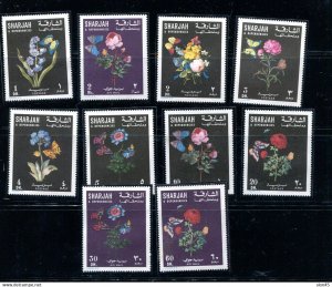 Sharjah 10 stamps Flowers MNH 13737