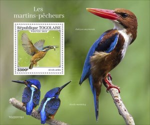 TOGO - 2022 - Kingfishers - Perf Souv Sheet #1 - Mint Never Hinged