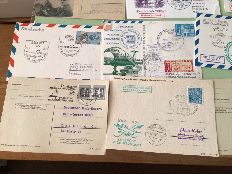 German Democratic Republic Airmail stamps cards 17 Items Ref A1288