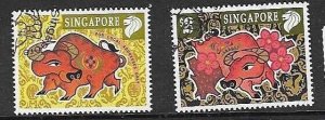 SINGAPORE SG861/2 1997 YEAR OF THE OX USED