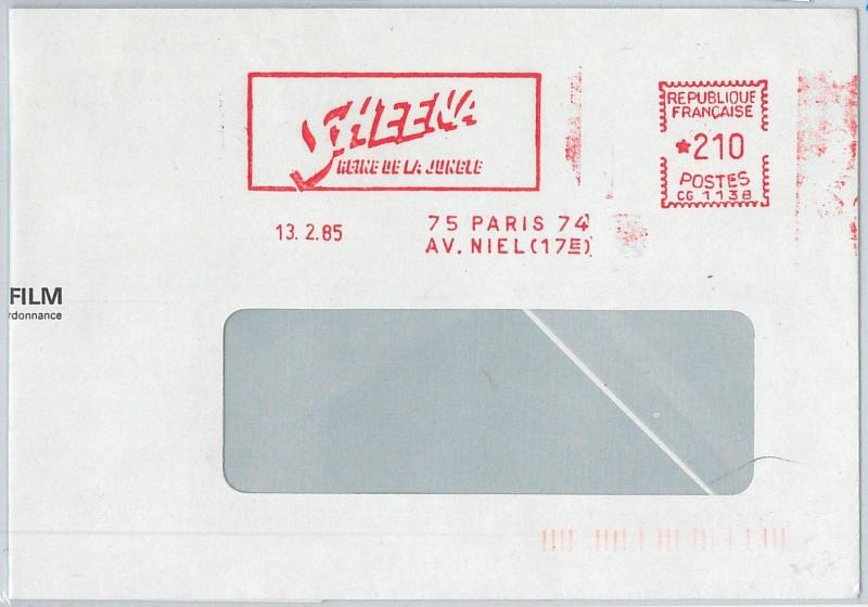 64775 - FRANCE - Red MECHANICAL POSTMARK: CINEMA Sheena, reine de la jungle 1985