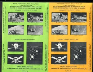 US 23rd Natl. Postage Show 1971 Apollo 15 Exploration 4 sheets MH OG  Imperf.