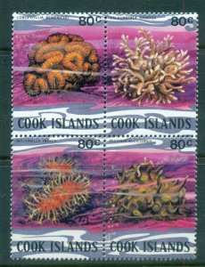 Cook Is 1980-82 Marine Life Corals blk4 80c MLH