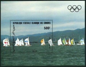 Comoro Isls C131,MNH.Michel Bl.235. Pre-Olympics Los Angeles-1984.Sailing.