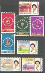 SEYCHELLES Sc# 380 - 387 MNH FVF Set of 8 Royal QEII Crown 