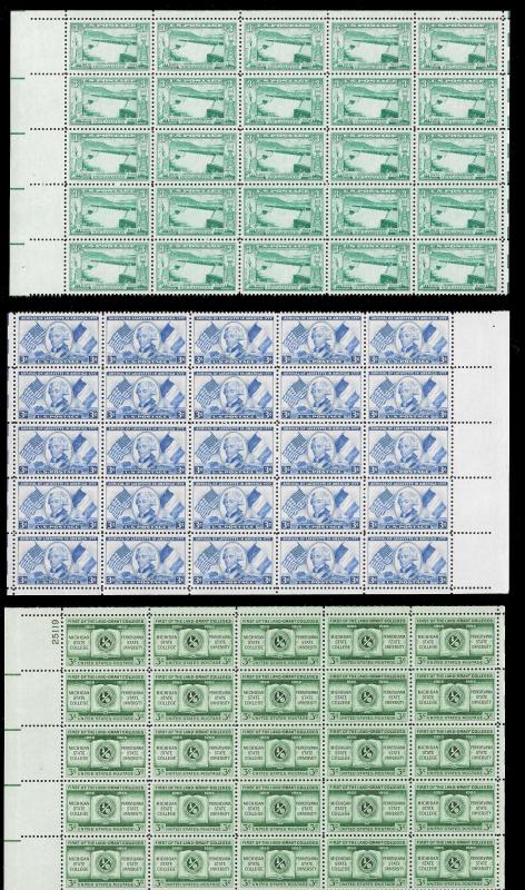 UNITED STATES (48) Large Blocks/Plate Blocks ALL Mint Never Hinged FV=$47+