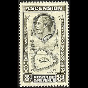 ASCENSION 1934 - Scott# 29 Map 8p NH