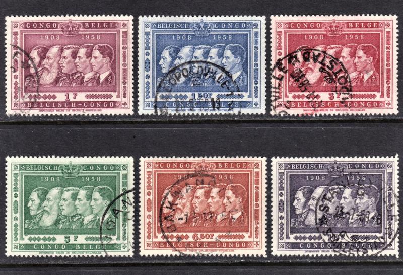 Belgian Congo Scott 300-305  complete set  F to VF used.