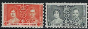 Straits Settlements 235-36 MH 1937 part set (an4416)