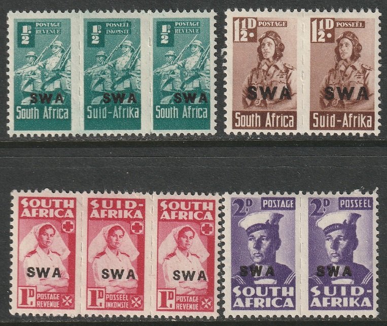 South West Africa 1942 Sc 144-7 partial set MH