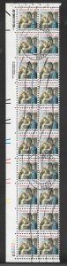 #1939 Used Plate Block Strip of 20