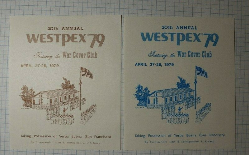 WESTPEX 1979 War Cover Club San Francisco CA Philatelic Souvenir Ad Label