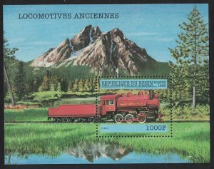 Benin Steam Railway Locomotives MS 1998 MNH SG#MS1725