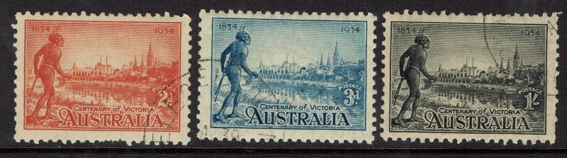 AUSTRALIA 1934 VICTORIA CENTENARY SET PERF 10.5 CTO