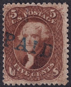 #75 Used, Fine+, PAID cancel, light crease (CV $425 - ID36818) - Joseph Luft