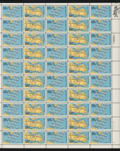 US 1937-38 18c Yorktown / Virginia Capes Mint Stamp Sheet OG NH