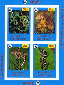 Karalkalpaston WWF Reptiles Sheet Imperforated mnh.vf