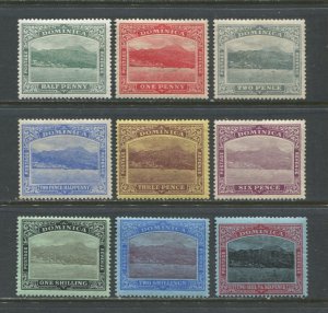 Dominica 1907-1920 various values to 2/6d mint o.g. hinged