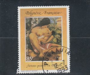 French Polynesia  Scott#  609  Used  (1992 Mother Nursing Child)