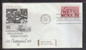 US Teachers 1957 Artcraft Label FDC BIN