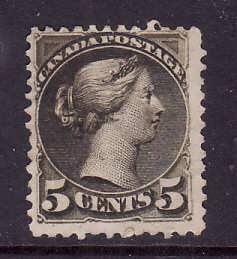 Canada-Sc#42-unused no gum 5c gray QV-1888-1897-Cdn1023-