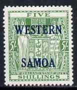 Samoa 1955 Arms Postal Fiscal 5s green unmounted mint SG 232