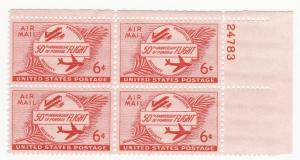 SC# C47 US Stamp Plate Block Powered Flight MNH OG VF