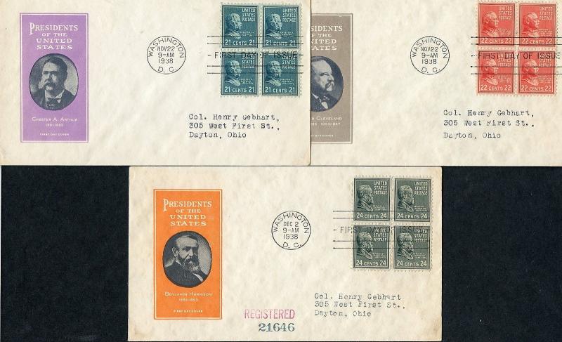 US SC# 803-31 PLANTY 803-31-1 PRESIDENTIAL 1/2C-50C IOOR SET OF 29 FDC'S B