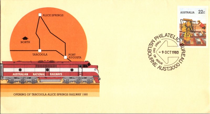 Australia, Worldwide Postal Stationary, Worldwide First Day Cover, Trains