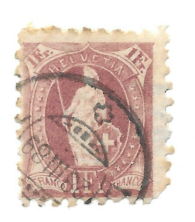 #93 Switzerland Perf, Faults - CAT $100.00 Stamp