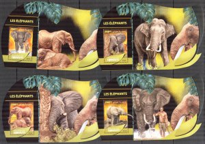Djibouti 2016 Animals Elephants 4 S/S Deluxe MNH