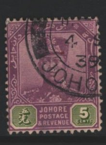 Johore Sc#107 Used - crease