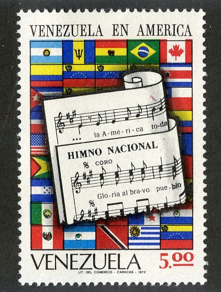 VENEZUELA 998 MNH SCV $4.75 BIN $2.50 FLAGS