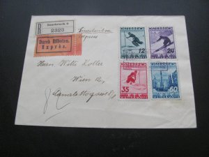 AUSTRIA 1936 USED SC# B136-141 WINTER SPORT  EXPRESS COVER INNSBRUCK (100)