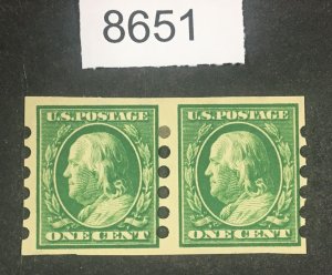MOMEN: US STAMPS  # 383 MINT OG H PAIR MAILOMETER-I LOT #C 8651