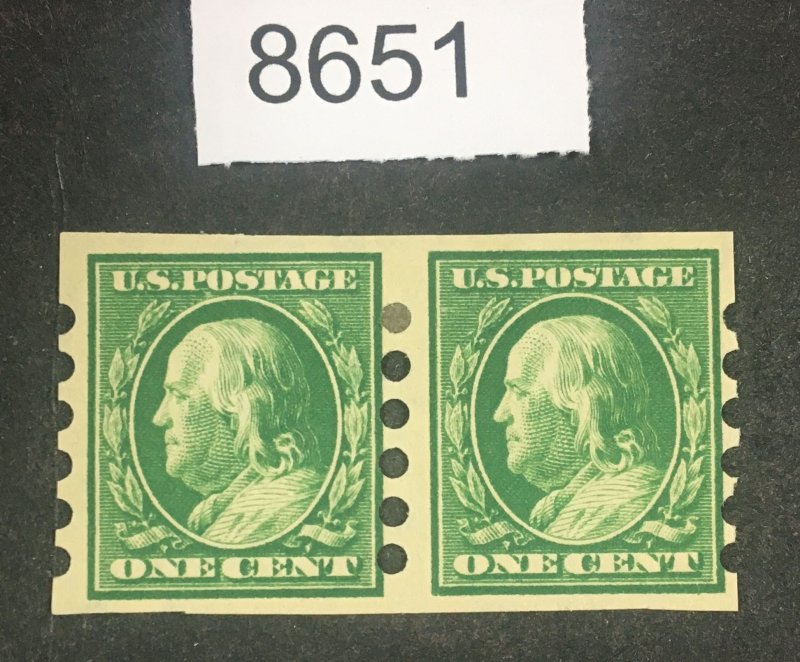 MOMEN: US STAMPS  # 383 MINT OG H PAIR MAILOMETER-I LOT #C 8651