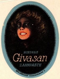 Vintage Germany Poster Stamp Riedel's Givasan Toothpaste