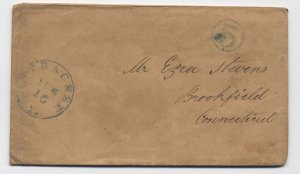 c1850 Syracuse NY stampless cover CDS and 5 in circle rate [6526.463]