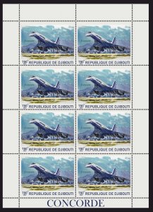 Stamps. Aviation, Plane, Concorde 1 sheet perforated 2022 year Djibouti NEW