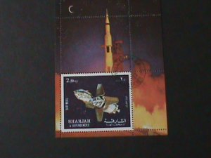 ​SAHARA-1972- APOLLO 16TH MISSION TO THE MOON FANCY CANCEL S/S VERY FINE