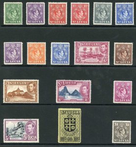 St Lucia SG128a/41 1938 Set of 17 Fine M/Mint