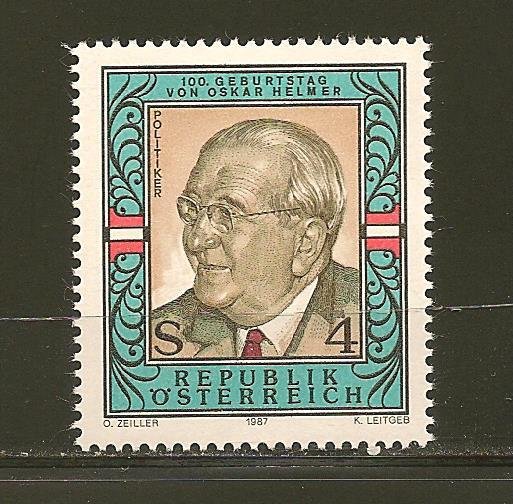 Austria Oskar Helmer 1987 Issue MNH