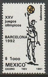 MEXICO 1686, OLYMPIC BASKETBALL. MINT, NH. VF.