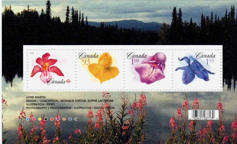 Flowers x 4 2006 #2194  Canada mint