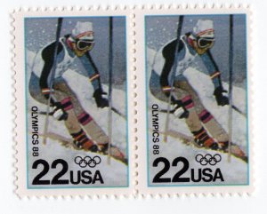 Scott #2369 Olympic Skiing Horizontal Pair of Stamps - MNH