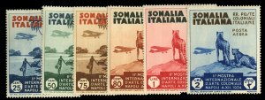 Italian Colonies, Somalia #C1-6 (Sass. PA1-6) Cat€100, 1934 2nd Colonial Ar...