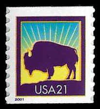 PCBstamps   US #3475 21c Buffalo, coil, MNH, (10)