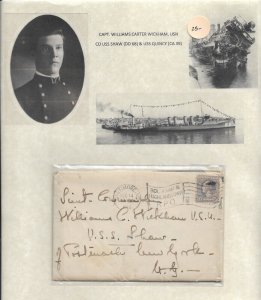 1918 Baltimore, MD to Capt William Wickham, USS Shaw DD-68 (54480)