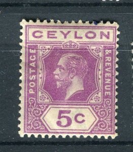 CEYLON; 1920s early GV issue Mint hinged Shade of 5c. value